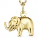 elefant halskjede i forgylt sølv med anheng i 8 karat