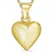 hjerte halskjede i forgylt sølv med anheng i 14 karat gull