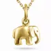 elefant halskjede i forgylt sølv med anheng i forgylt sølv