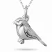 fugl halskjede i sølv med anheng i sølv