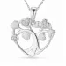 hjerte livets tre zirkon halskjede i sølv med anheng i sølv