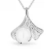 blad perle halskjede i sølv med anheng i sølv