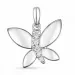 kolleksjonsprøve sommerfugl diamant anheng i 14 karat hvitt gull 0,052 ct