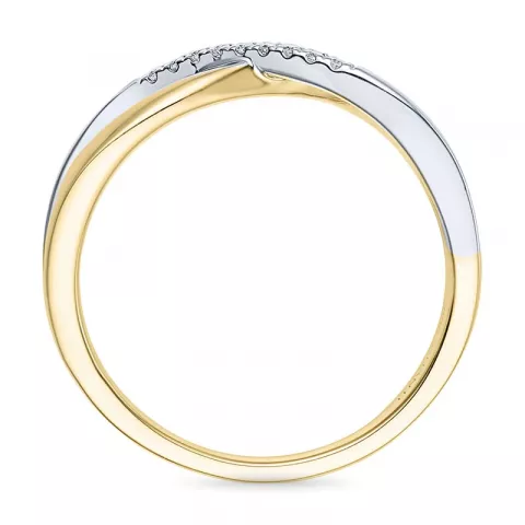 diamant ring i 14 karat gull og hvitt gull 0,04 ct