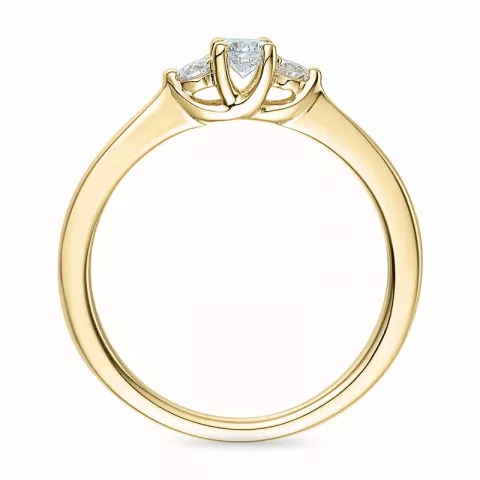 diamant ring i 14 karat gull 0,20 ct 0,102 ct