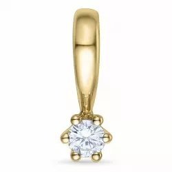 diamant solitaireanheng i 14 karat gull 0,05 ct
